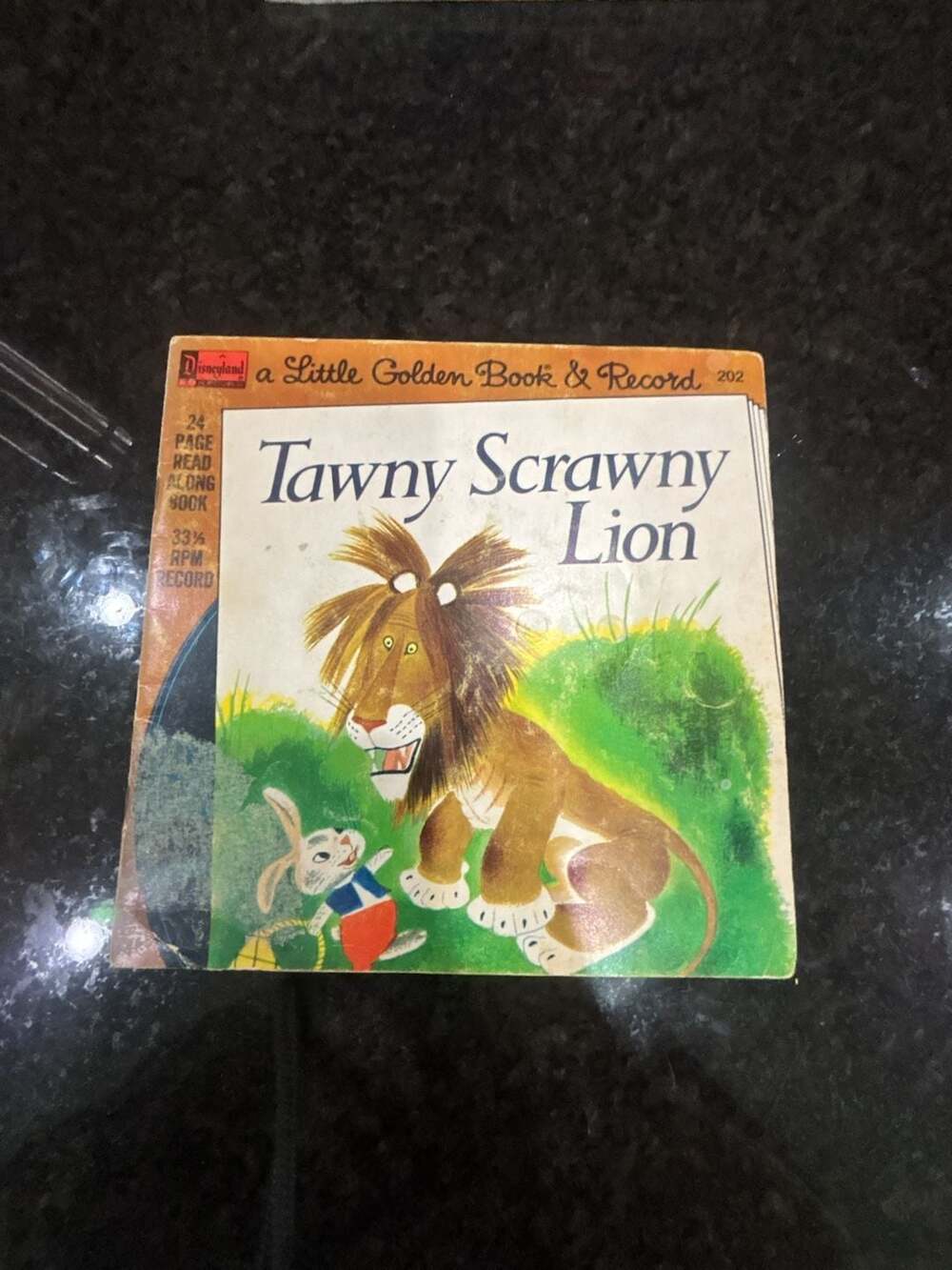 Vintage Disneyland Records Little Golden Book & Record Tawny Scrawny Lion #202